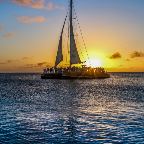 a boat in a large body of water