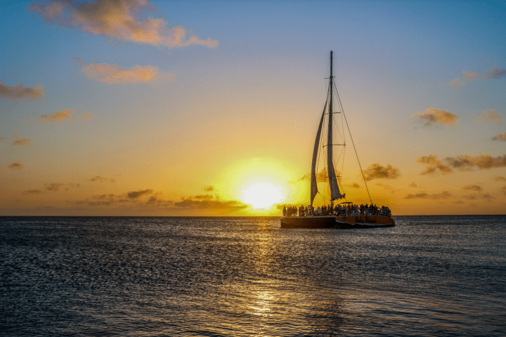 a boat in a large body of water