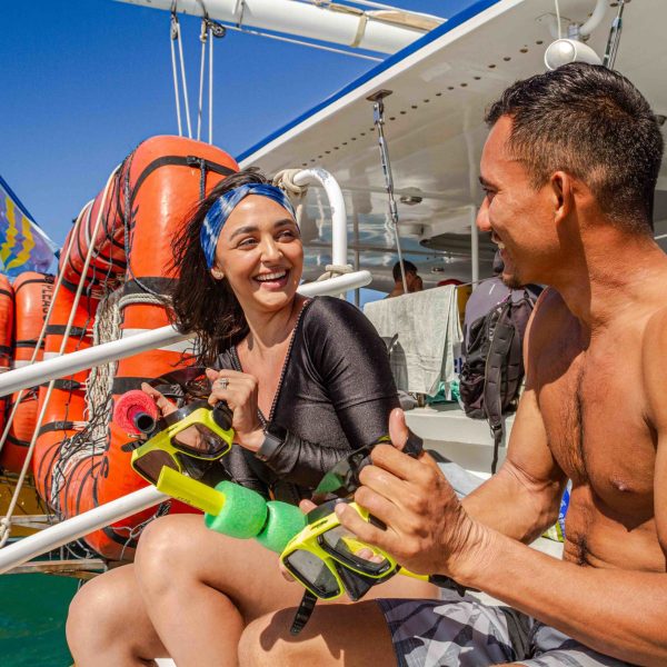 a man sitting on a boat