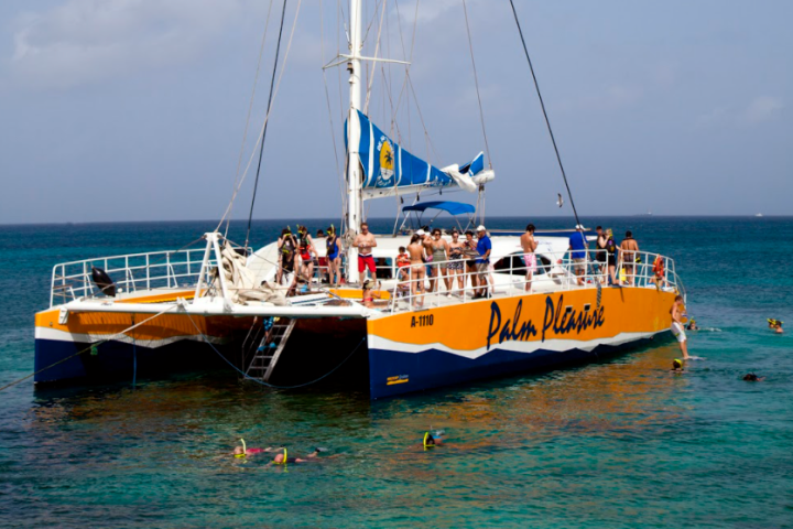 a small boat in a large body of water