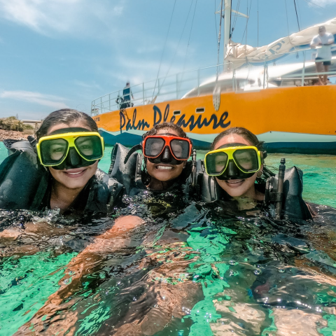a person swimming in the water