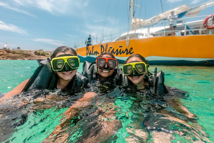 a person swimming in the water
