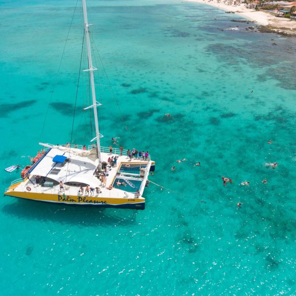 a boat floating on a body of water