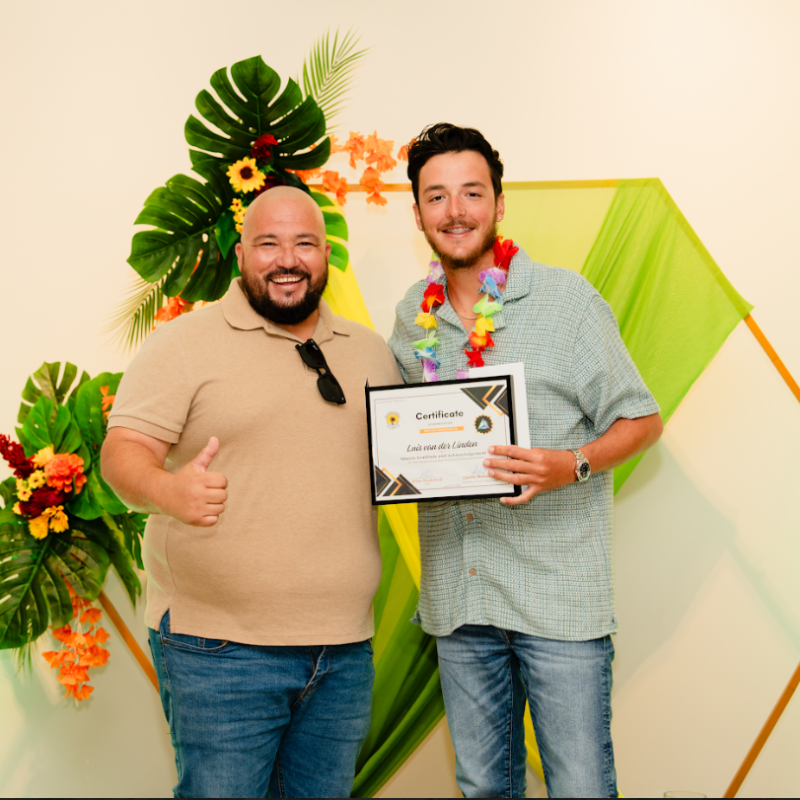 a person holding a colorful umbrella